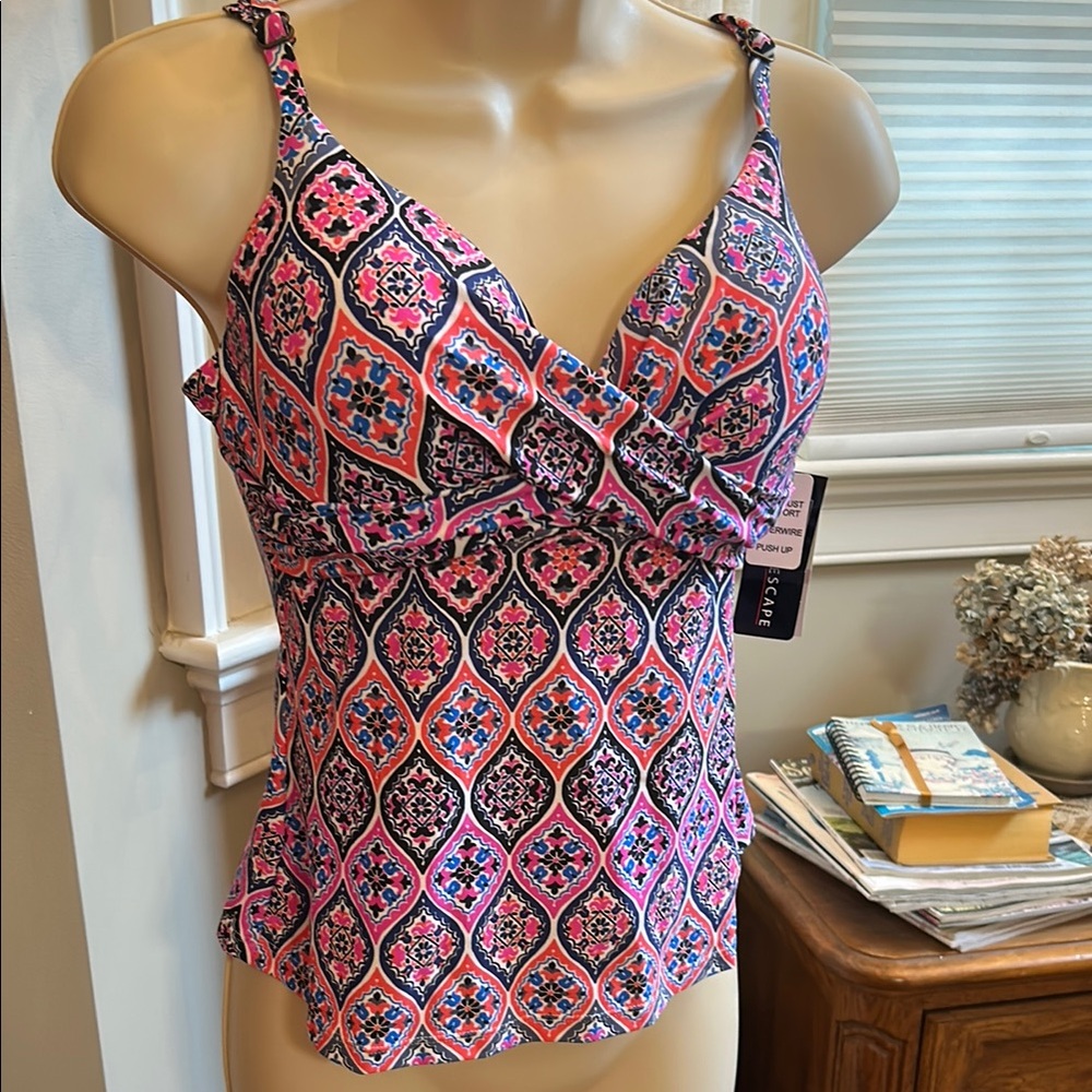 Island Escape Multi-Colored Bustier Tankini